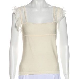 VALENTINO Square Neckline Short Sleeve Top